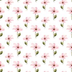Pink Flowers in White