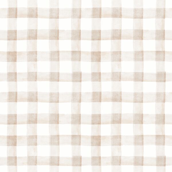 Large Garden Gingham in Soft Taupe