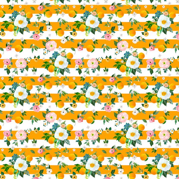Small Orange Blossoms in Orange Stripes