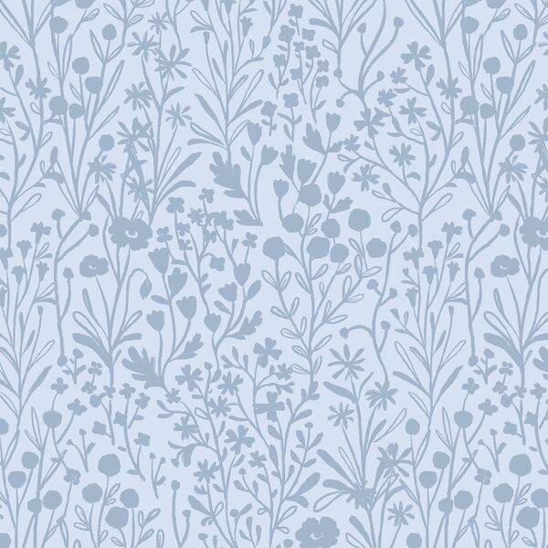 Floral Silhouette in Cloud Blue