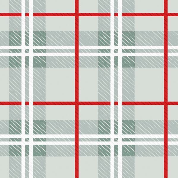 Tartan in Mist and Red