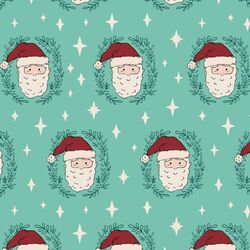 Santa Smiles in Winter Aqua