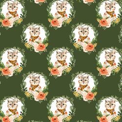 Little Miss Kitty Wreath in Olive Green