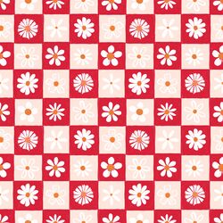 Daisies in Cherry Red