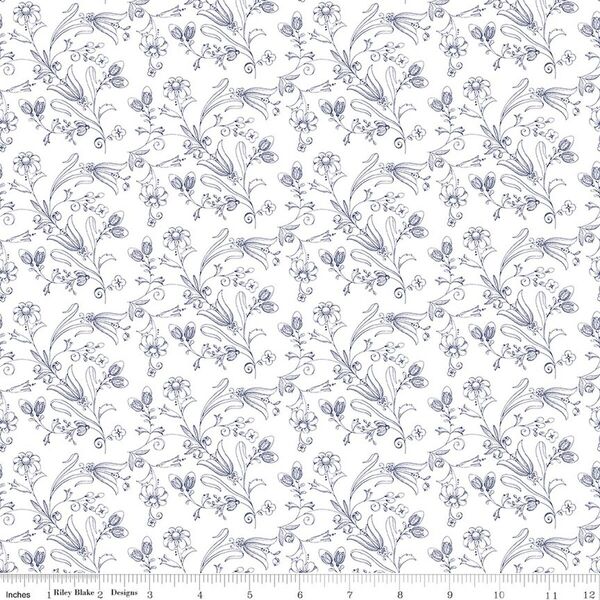 Flower Vines in White