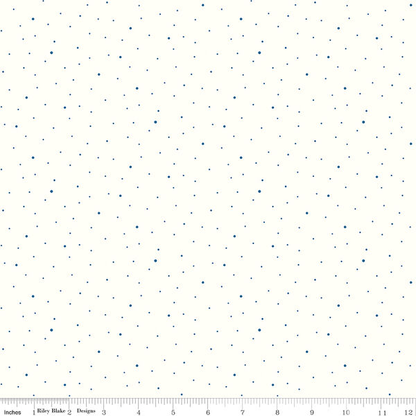 Dapple Dot in Denim on White