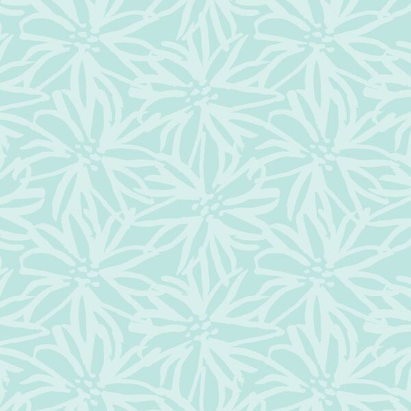 Painted Floral in Fresh Aqua