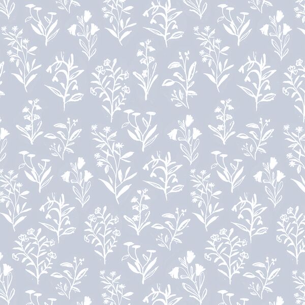 Meadow Flowers in Crystal Blue