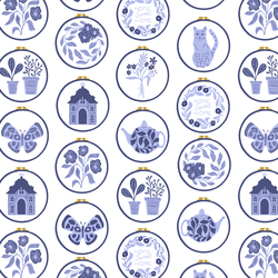 Embroidery in Navy Blue