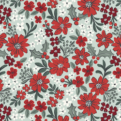 Large Christmas Floral in Milky Green