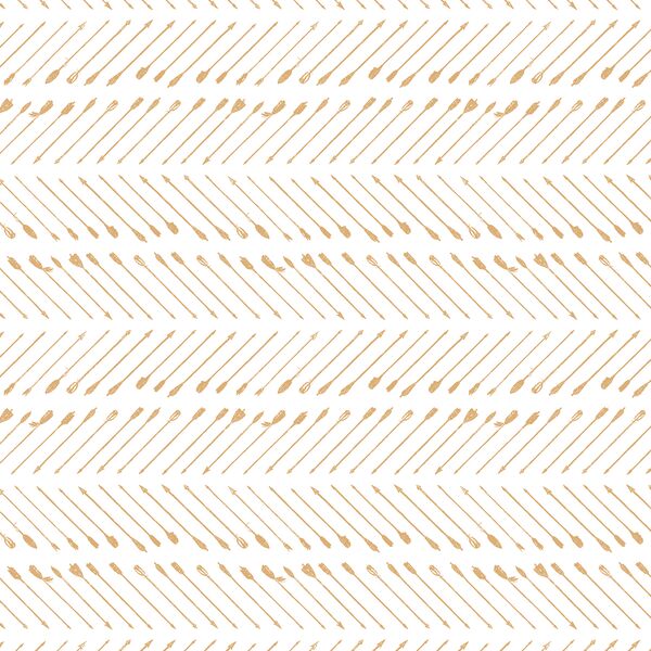 Chevron Arrows in Golden Mustard on White