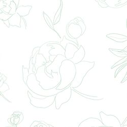 Large Peony Linework in Fresh Sage