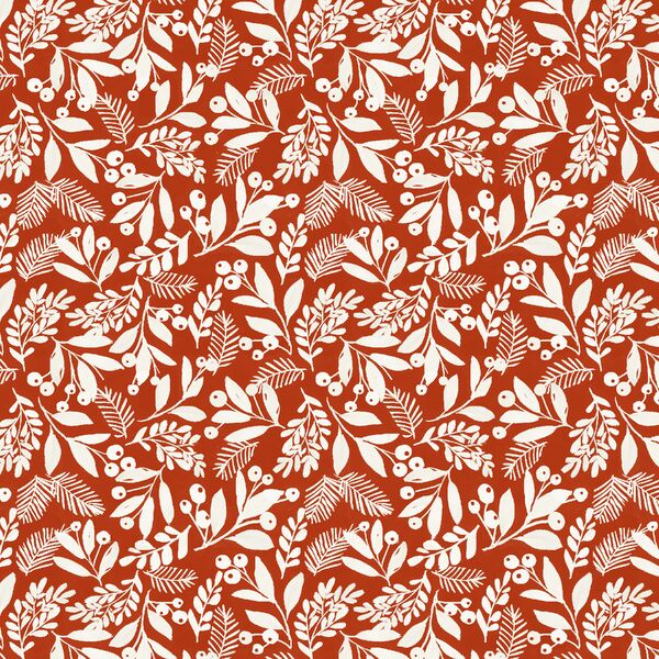 Winter Foliage in Ivory on Cardinal