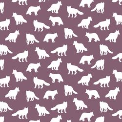 Little Fox Silhouette in Mulberry