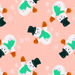 Cheery Snowman in Peach