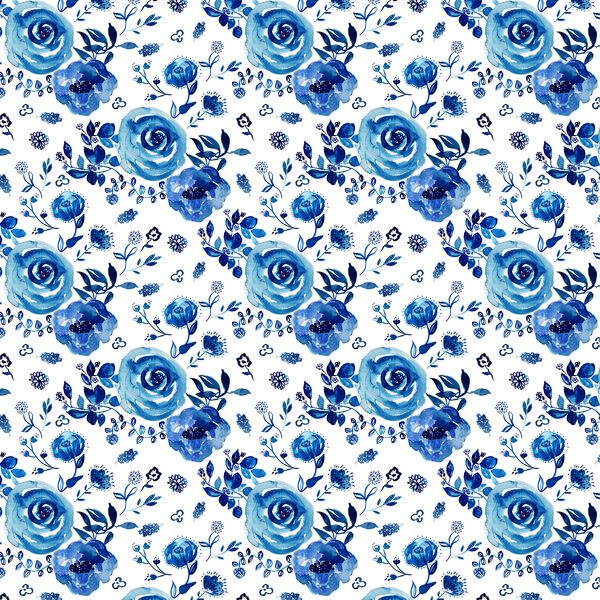 Small Chinoiserie Floral in Cobalt