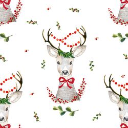 Fancy Holiday Deer in White