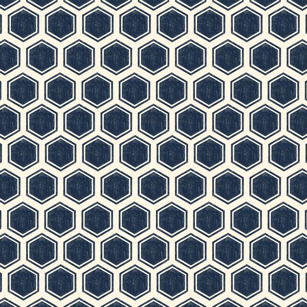 Honeycomb in Deep Indigo