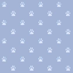 Watercolor Paw Prints in Cerulean Frost