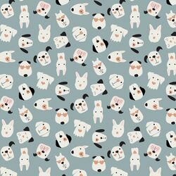 Pups in Dusty Blue