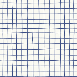 Pool Grid in Ultramarine Blue on Cream
