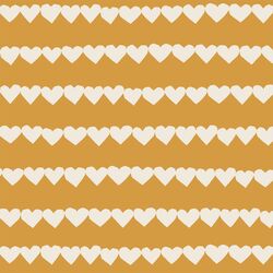 Heart Strings in Egret on Golden Yellow