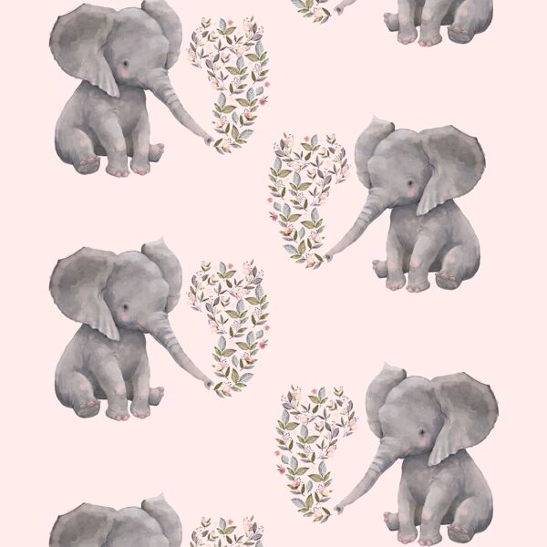 Baby Elephant in Soft Blush