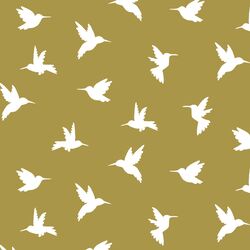 Hummingbird Silhouette in Gold