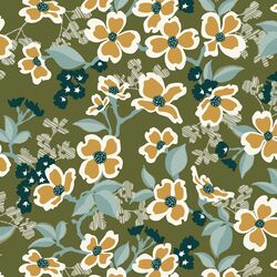 Little Dogwood Bloom in Forest Green