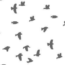 Flock Silhouette in Charcoal on White