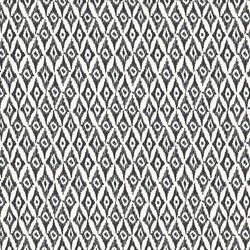 Ikat Diamonds in Charcoal on Cream