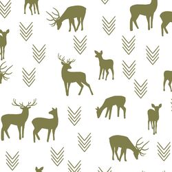 Deer Silhouette in Jungle on White