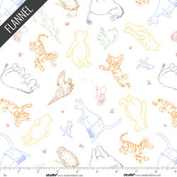 Character Drawings Flannel in Multi