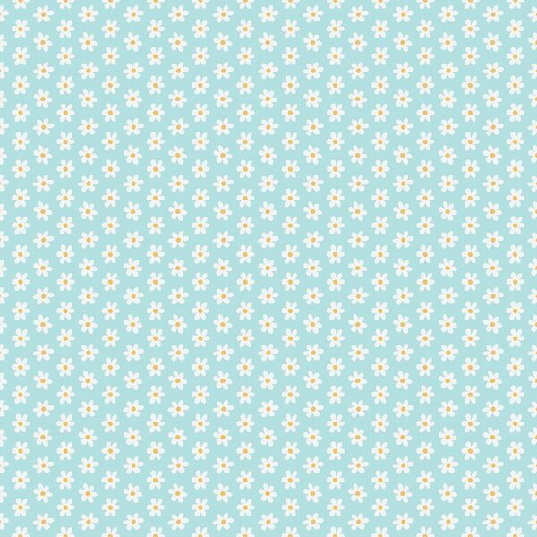 Little Spring Daisies in Aqua