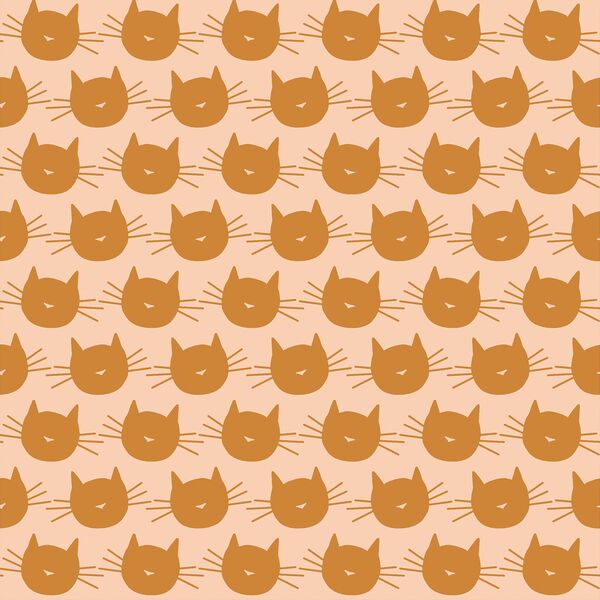 Scaredy Cat in Orange on Light Pink