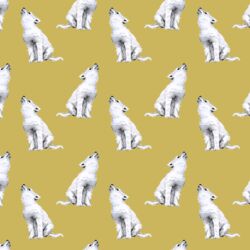 Little Arctic Wolf in Antique Brass