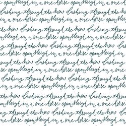 Dashing Through the Snow in Deep Teal on White