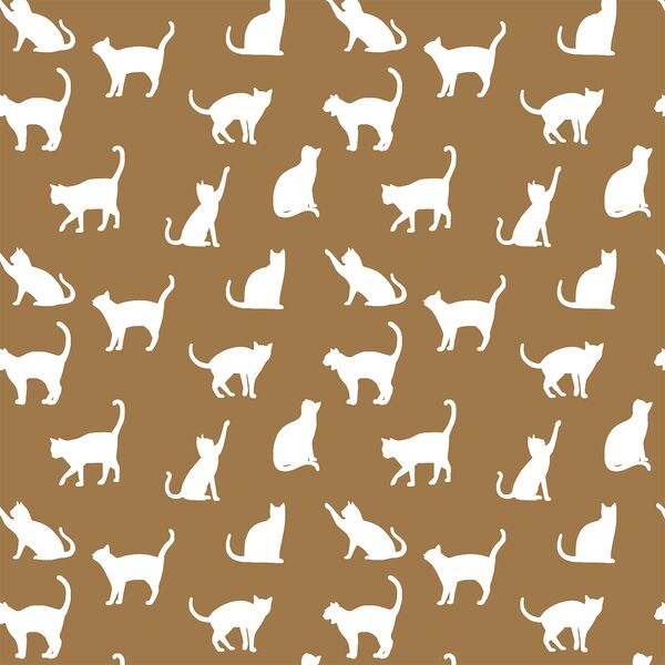 Cat Silhouette in Ochre