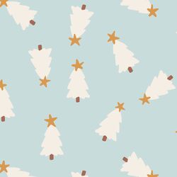 Large Christmas Trees in Ice Winter Blue