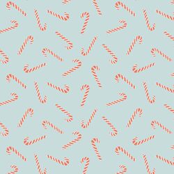 Candy Canes in Ice Winter Blue