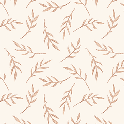 Leaves in Baby Pink on Cream