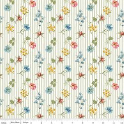 Floral Stripes in Green
