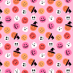 Smiley Ghosts in Candy Pink