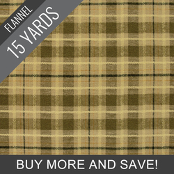 Check Plaid Flannel in Olive Jam - 15 Yard Bolt