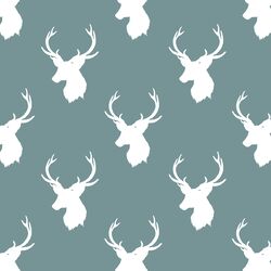Little Stag Silhouette in Rainy Blue