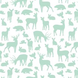 Forest Friends in Mint on White