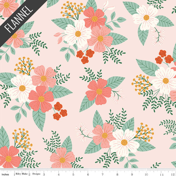 Meadow Moments Floral Flannel in Pink