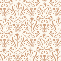 Floral Wilderness in Light Mahogany on Cream