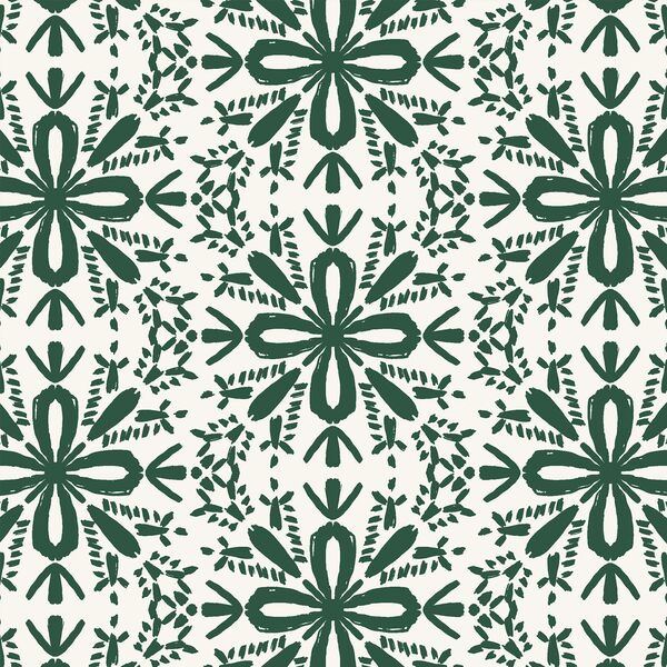 Snowflakes in Pine Tree on Ivory