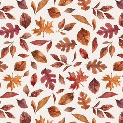 Fall Leaves in Cream